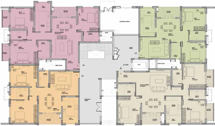 Floor Plan of Prestige Courtyards in Sholinganallur, Chennai - Image 9238