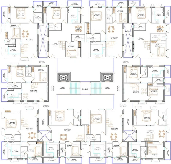 Floor Plan of Bannari Umbrella Apartment in Kurumbapalayam, Coimbatore - Image 14601