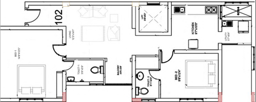 2 BHK Flat in Primeur Kalyan Homes in Saravanampatti, Coimbatore - Image 417437