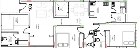 3 BHK Flat in Primeur Kalyan Homes in Saravanampatti, Coimbatore - Image 417439