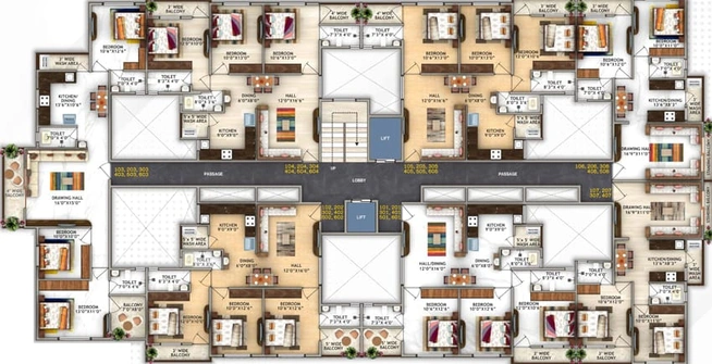Floor Plan of Pinnacle Durvang Vasant Imperial in Manish Nagar, Nagpur - Image 13203