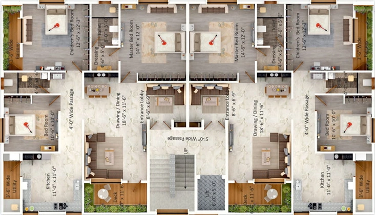 Floor Plan of Shree Mahalaxmi Regency 8 in Khamla, Nagpur - Image 8250