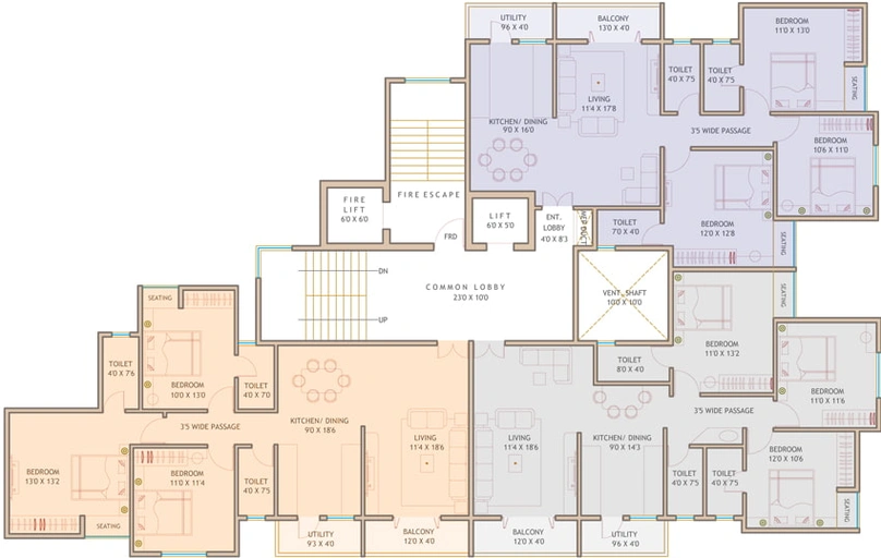 Floor Plan of 1 Dev Heights in Khamla, Nagpur - Image 13320