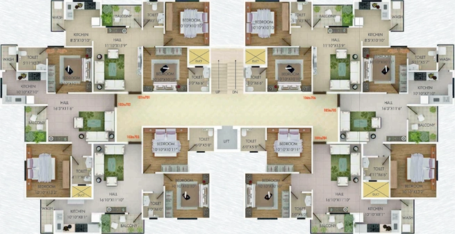 Floor Plan of Imperial Heights in Butibori, Nagpur - Image 13484