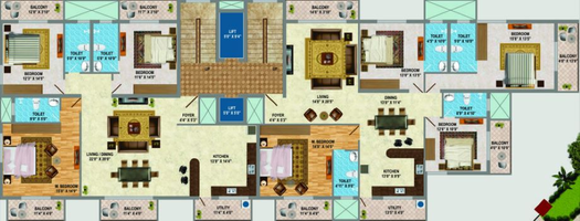 Floor Plan of Elysium The Address in Race Course, Coimbatore - Image 20640