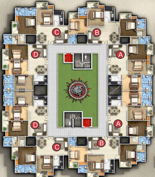 Floor Plan of Sukriti Sai Yash Residency in Faizabad Road, Lucknow - Image 17954