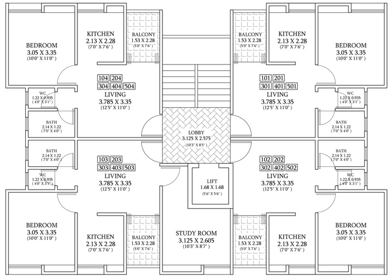 Floor Plan of Samruddhi Prime in Lohegaon, Pune - Image 19119