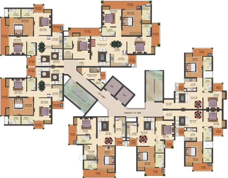 Floor Plan of SB Amaatra Crystal in NH 24, Ghaziabad - Image 85237