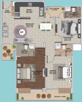 3 BHK Flat in Wave Eligo in NH 24, Ghaziabad - Image 661582