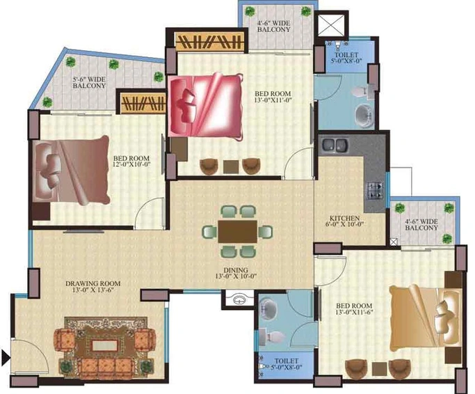 3 BHK Flat in KDP Grand Savanna in Raj Nagar Extension, Ghaziabad - Image 661576