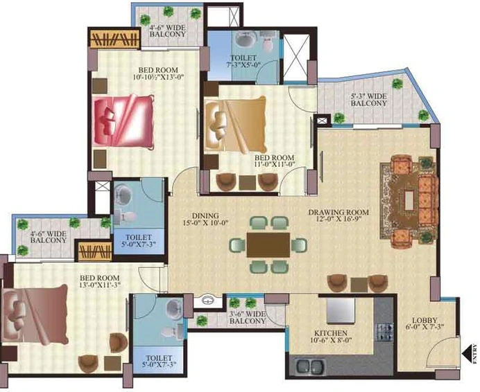 3 BHK Flat in KDP Grand Savanna in Raj Nagar Extension, Ghaziabad - Image 661577