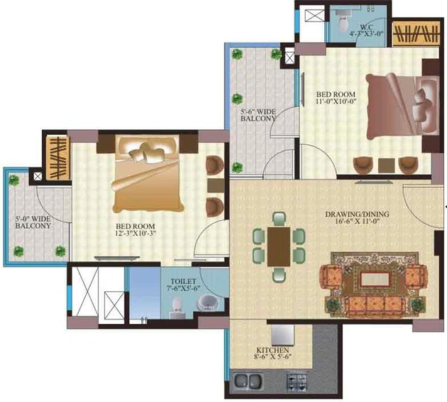 2 BHK Flat in KDP Grand Savanna in Raj Nagar Extension, Ghaziabad - Image 661574