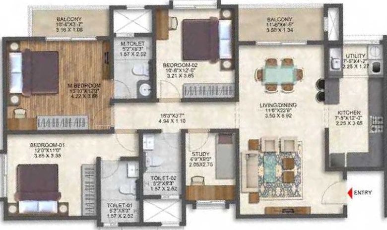 3 BHK Flat in Brigade Calista Phase 2 in Budigere Road, Bangalore - Image 490817