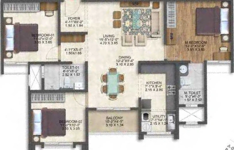 3 BHK Flat in Brigade Calista Phase 2 in Budigere Road, Bangalore - Image 490815