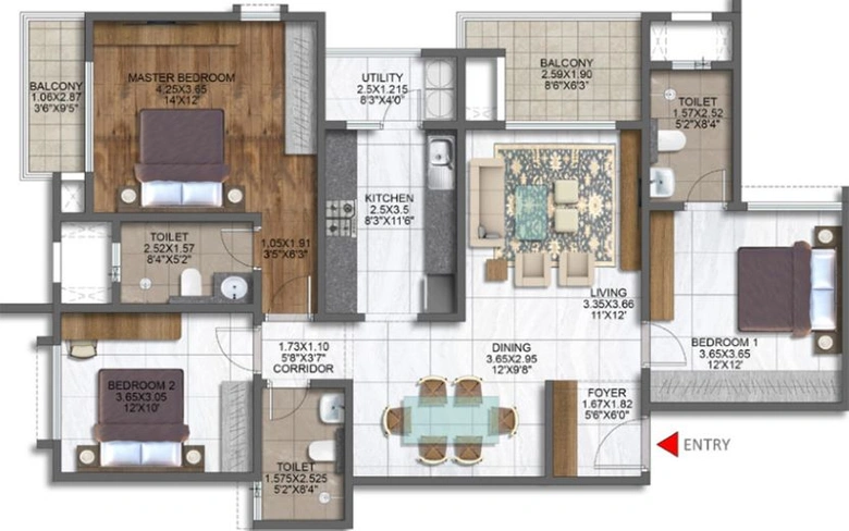 3 BHK Flat in Brigade Sanctuary in Whitefield, Bangalore - Image 490885