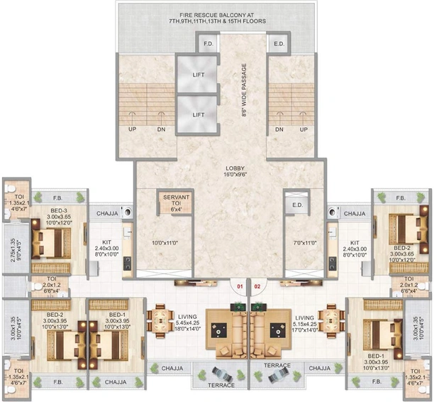 Floor Plan of Aramus The Domus in Seawoods, Navi Mumbai - Image 37556
