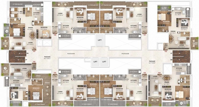Floor Plan of Siddhi Golden Bricks in Nashik Road, Nashik - Image 123502