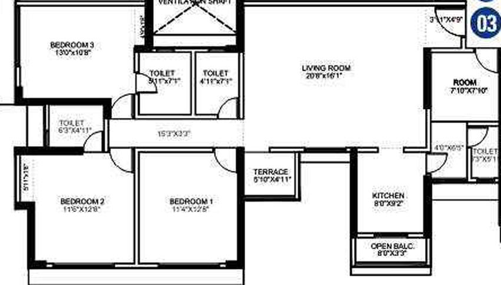 3 BHK Flat in Anantham Rainbow County in Panvel, Navi Mumbai - Image 469214