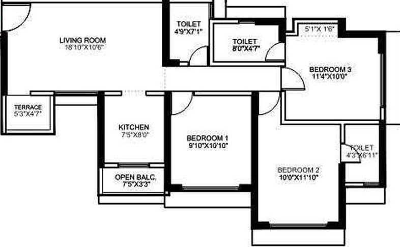 3 BHK Flat in Anantham Rainbow County in Panvel, Navi Mumbai - Image 469213