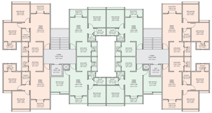 Floor Plan of Kundan Easterlia in Lohegaon, Pune - Image 19036