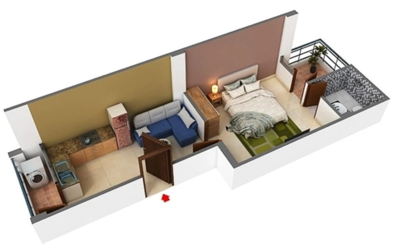 1 BHK Flat in Future Roof Silver Stone in Ajmer Road, Jaipur - Image 509605