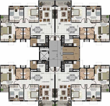 Floor Plan of Provident Green Park in Selvapuram, Coimbatore - Image 20656