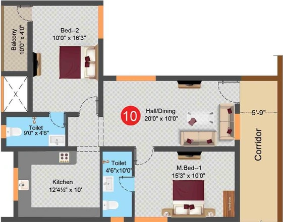 2 BHK Flat in Sree Daksha Arcis in Saravanampatti, Coimbatore - Image 440986