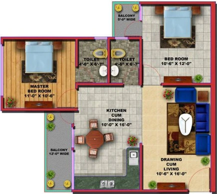2 BHK Flat in Baldau Shubotsav Heights in Faizabad Road, Lucknow - Image 410062