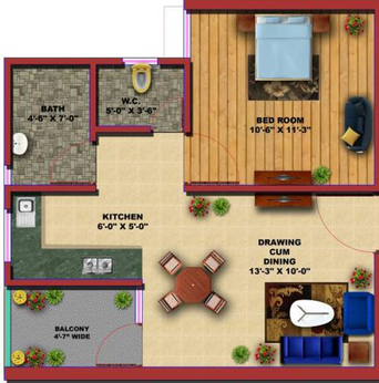 1 BHK Flat in Baldau Shubotsav Heights in Faizabad Road, Lucknow - Image 410060