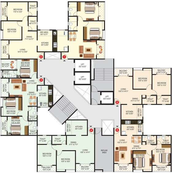 Floor Plan of Triaa Kosmic Kourtyard in Wagholi, Pune - Image 18980