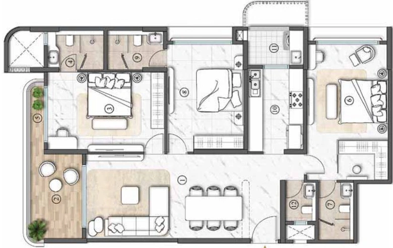 3 BHK Flat in Lodha Acenza in Andheri East, Mumbai - Image 489928