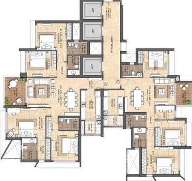 Floor Plan of Lodha Bellevue in Mahalaxmi, Mumbai - Image 102492