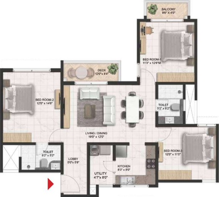 3 BHK Flat in Prestige Serenity Shores in Whitefield, Bangalore - Image 411317