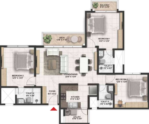 3 BHK Flat in Prestige Serenity Shores in Whitefield, Bangalore - Image 411318