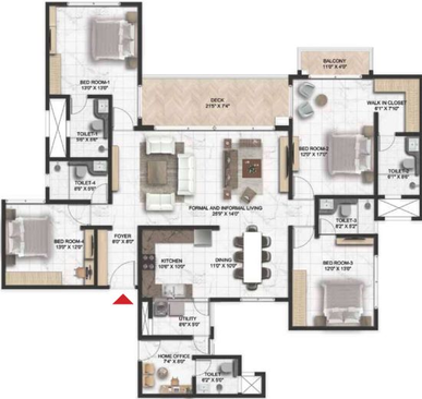 4 BHK Flat in Prestige Serenity Shores in Whitefield, Bangalore - Image 411320
