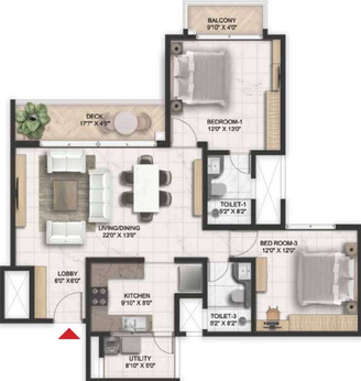 2 BHK Flat in Prestige Serenity Shores in Whitefield, Bangalore - Image 411315