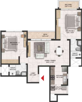 2 BHK Flat in Prestige Serenity Shores in Whitefield, Bangalore - Image 411314