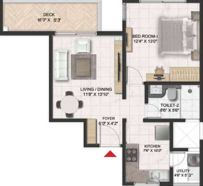 1 BHK Flat in Prestige Serenity Shores in Whitefield, Bangalore - Image 411311