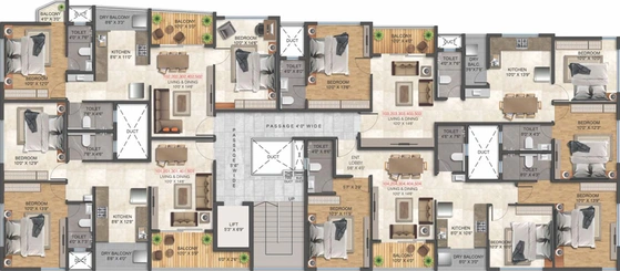 Floor Plan of Belmont Celestial in Dhanori, Pune - Image 18935