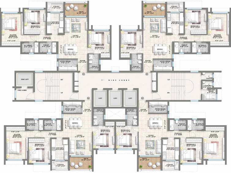 Floor Plan of Lodha Riservo in Vikhroli West, Mumbai - Image 45903