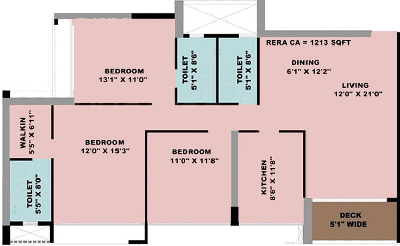 3 BHK Flat in Metricon The Gateway in Vashi, Navi Mumbai - Image 469336