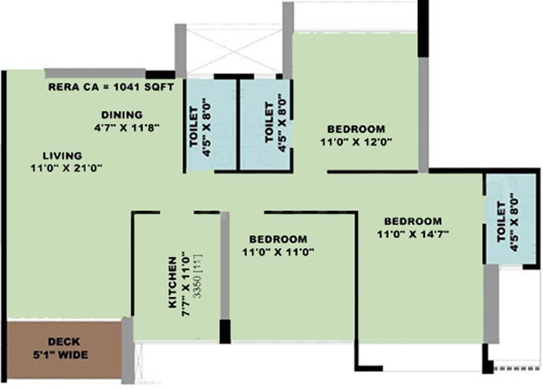 3 BHK Flat in Metricon The Gateway in Vashi, Navi Mumbai - Image 469337