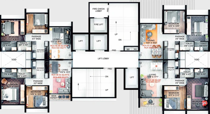 Floor Plan of Unique One Jogeshwari in Jogeshwari West, Mumbai - Image 114217