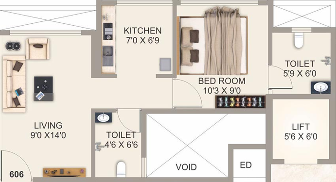 1 BHK Flat in GRK Aryan Corner in Panvel, Navi Mumbai - Image 469391