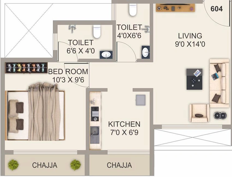 1 BHK Flat in GRK Aryan Corner in Panvel, Navi Mumbai - Image 469392