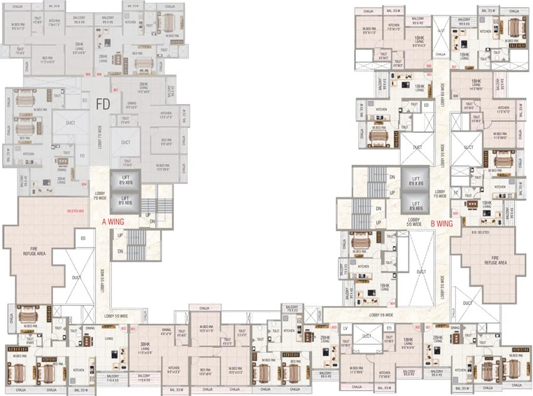 Floor Plan of Girija Sky Empire in Panvel, Navi Mumbai - Image 37693