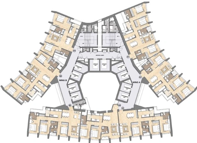 Floor Plan of Lodha Adrina in Worli, Mumbai - Image 46118