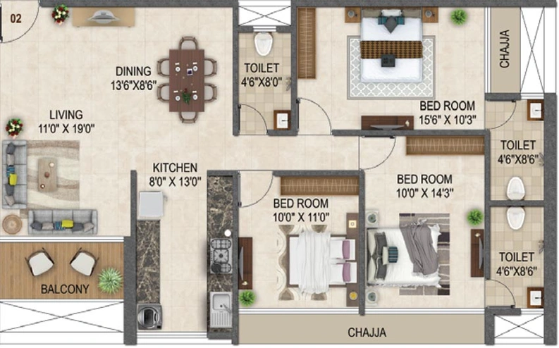 3 BHK Flat in Pacific One Pyramid in Airoli, Navi Mumbai - Image 469502