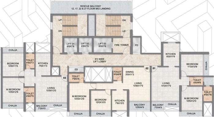 Floor Plan of Satyam Alliaance Icon in Ghansoli, Navi Mumbai - Image 37768