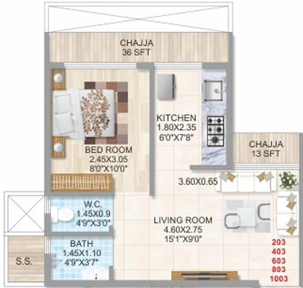 1 BHK Flat in Tajoddin Taj Regency in Panvel, Navi Mumbai - Image 469582